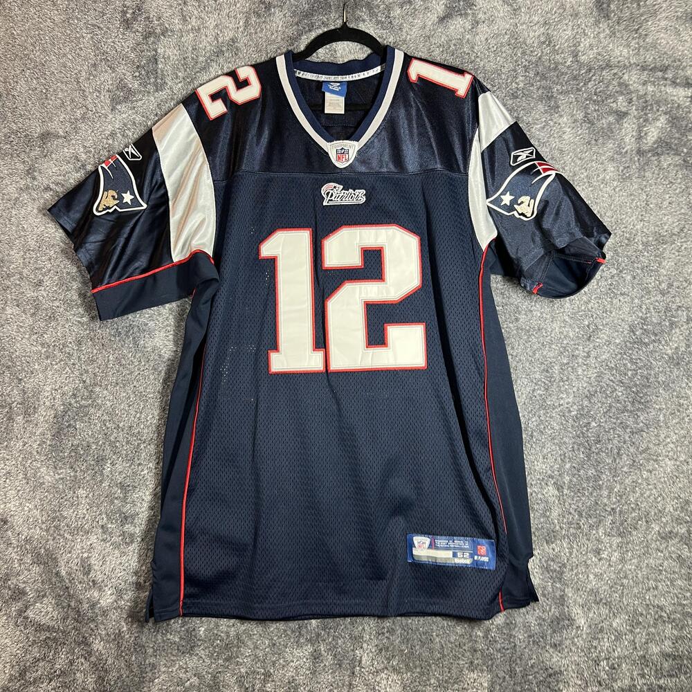 Reebok Shirt Mens 52 Blue Brady 12 Patriots NFL Onfield Equipment Jersey